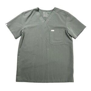 FIGS Leon Men's Small V-Neck Scrub Top Olive Green Technical Collection FM1500